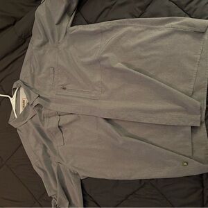 Men's Lightweight Grey Shirt Jacket with Zip Chest Pocket
